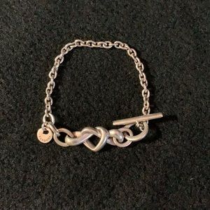 Knotted Heart T-Bar Bracelet